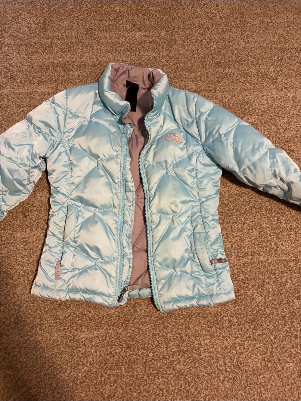 The North Face Kids Light Blue Puffer Jacket size medium